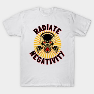 Radiate Negativity - biohazard toxicity face mask T-Shirt